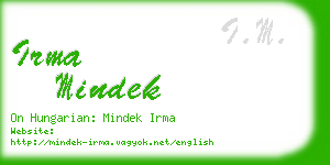 irma mindek business card